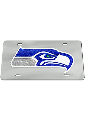 Seattle Seahawks Glitter Logo Car Accessory License Plate