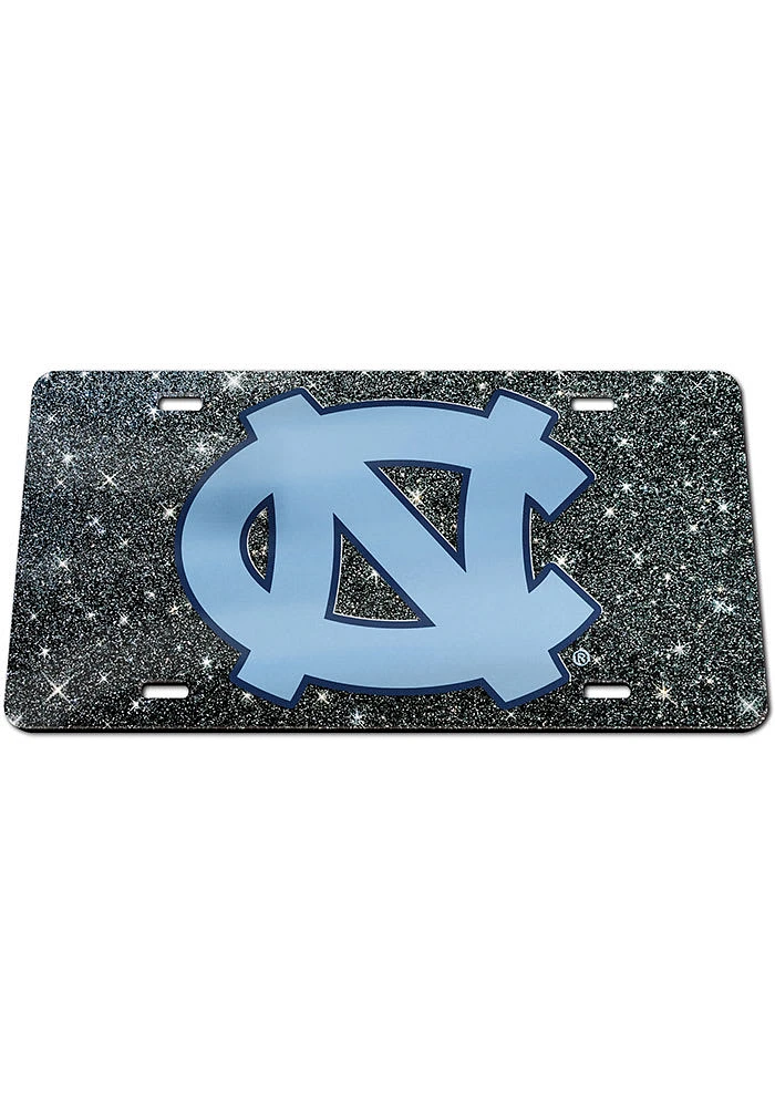 North Carolina Tar Heels Glitter Car Accessory License Plate