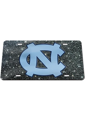 North Carolina Tar Heels Glitter Car Accessory License Plate