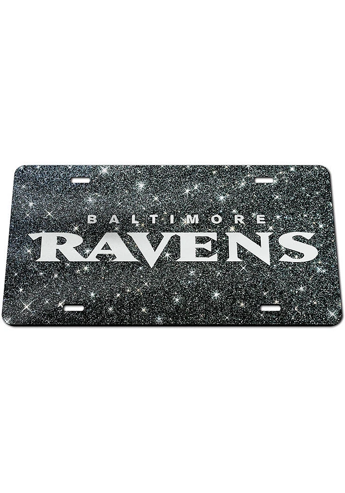 Baltimore Ravens Glitter Car Accessory License Plate