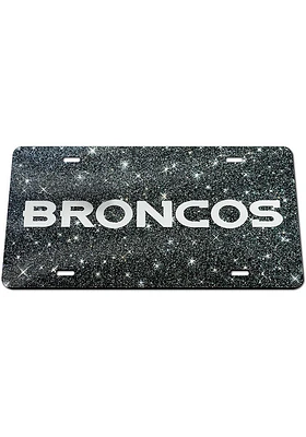 Denver Broncos Glitter Car Accessory License Plate