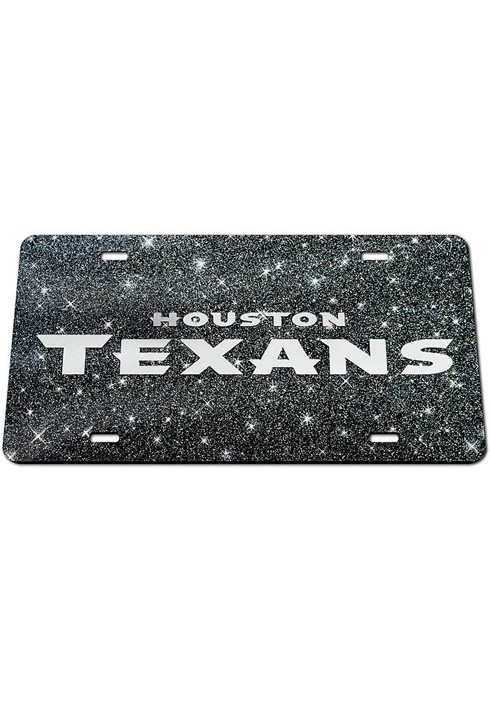 Houston Texans Glitter Car Accessory License Plate