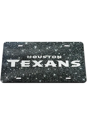 Houston Texans Glitter Car Accessory License Plate