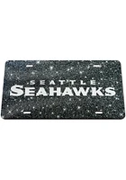 Seattle Seahawks Glitter Car Accessory License Plate