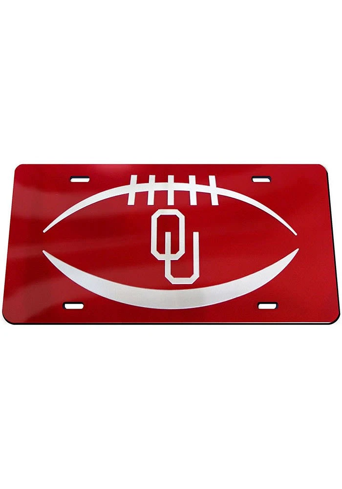 Oklahoma Sooners Red Football Car Accessory License Plate