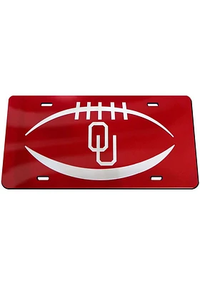 Oklahoma Sooners Red Football Car Accessory License Plate