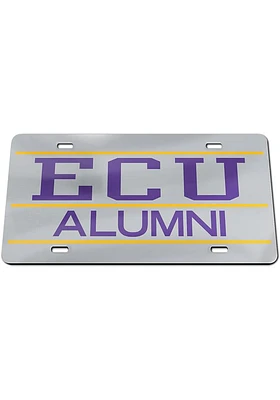 East Carolina Pirates Silver Alumni Car Accessory License Plate