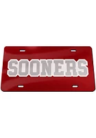Oklahoma Sooners Red Inlaid Design Car Accessory License Plate