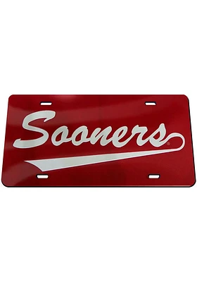 Oklahoma Sooners Red Inlaid Car Accessory License Plate