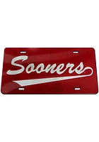 Oklahoma Sooners Red Inlaid Car Accessory License Plate