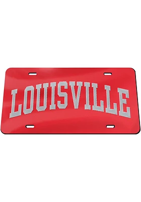 Louisville Cardinals Red Inlaid Car Accessory License Plate