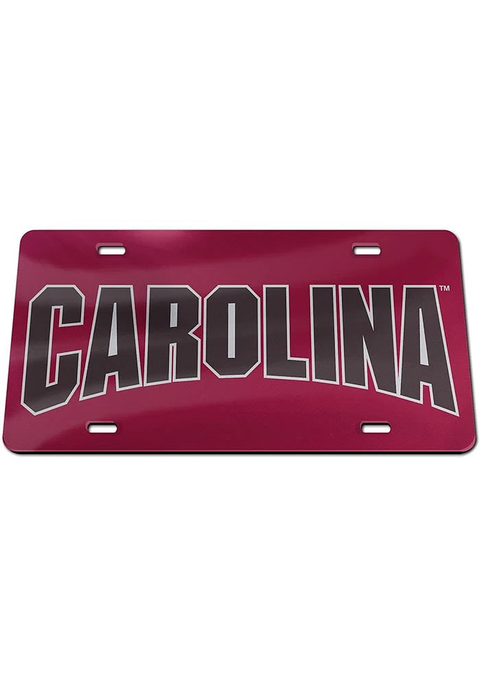 South Carolina Gamecocks Red Inlaid Car Accessory License Plate
