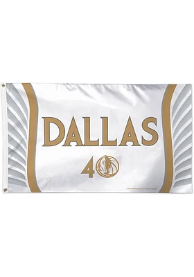 Dallas Mavericks City Edition 3x5 Silk Screen Grommet Flag - White