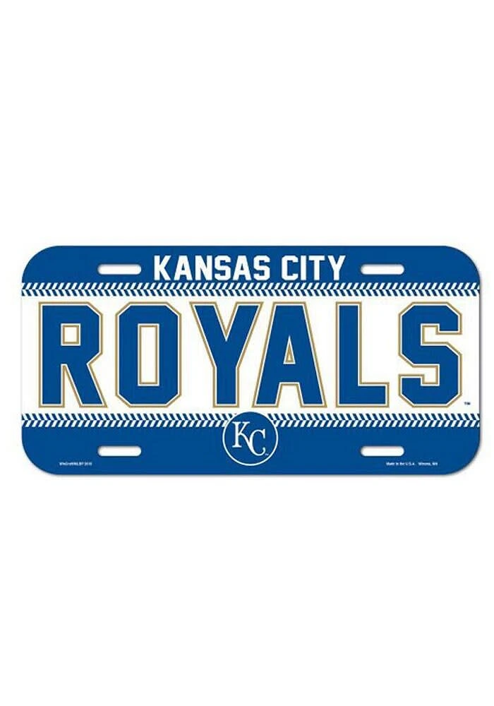 Kansas City Royals Blue Team Name Plastic Car Accessory License Plate