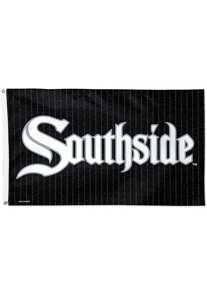 Chicago White Sox City Connect 3x5 Silk Screen Grommet Flag - Black