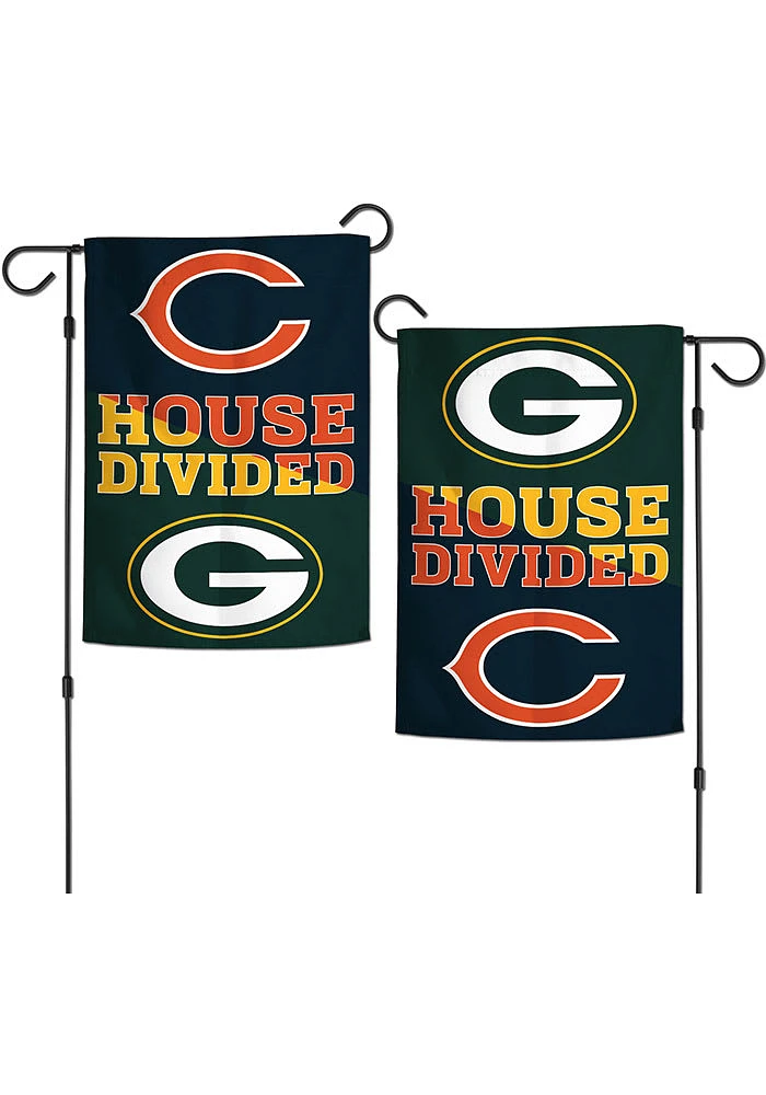 Chicago Bears House Divided Garden Flag - Navy Blue