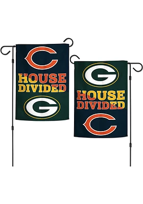 Chicago Bears House Divided Garden Flag - Navy Blue