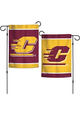 Central Michigan Chippewas Logo Stripe Garden Flag - Maroon