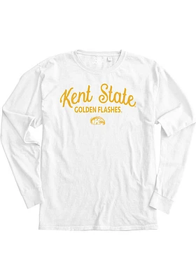 Kent State Golden Flashes Womens White Flip the Script LS Tee
