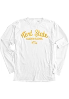 Kent State Golden Flashes Womens White Flip the Script LS Tee