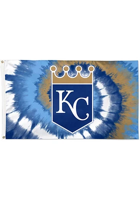 Kansas City Royals Tie Dye 3x5 ft Silk Screen Grommet Flag - Blue