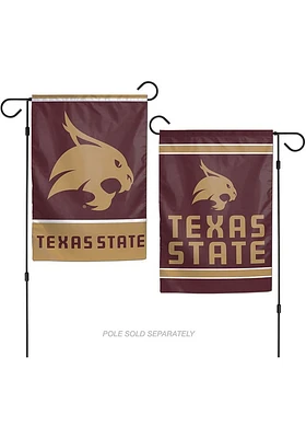 Texas State Bobcats 2 Sided Garden Flag - Maroon