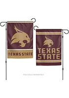 Texas State Bobcats 2 Sided Garden Flag - Maroon