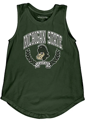 Michigan State Spartans Womens Green Muscle Tank Top