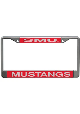 SMU Mustangs Team Name Inlaid License Plate Frame - Red