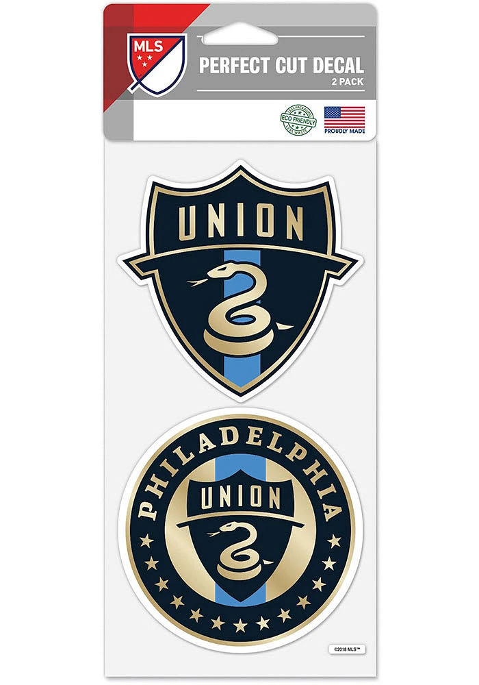 Philadelphia Union 4x4 2 Pack Perfect Cut Auto Decal - Blue