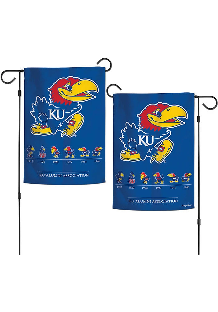 Kansas Jayhawks 12 x 18 Inch 2 Sided Garden Flag - Blue