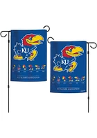 Kansas Jayhawks 12 x 18 Inch 2 Sided Garden Flag - Blue