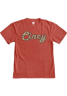 Rally Cincinnati Womens Red Cheetah Short Sleeve T-Shirt