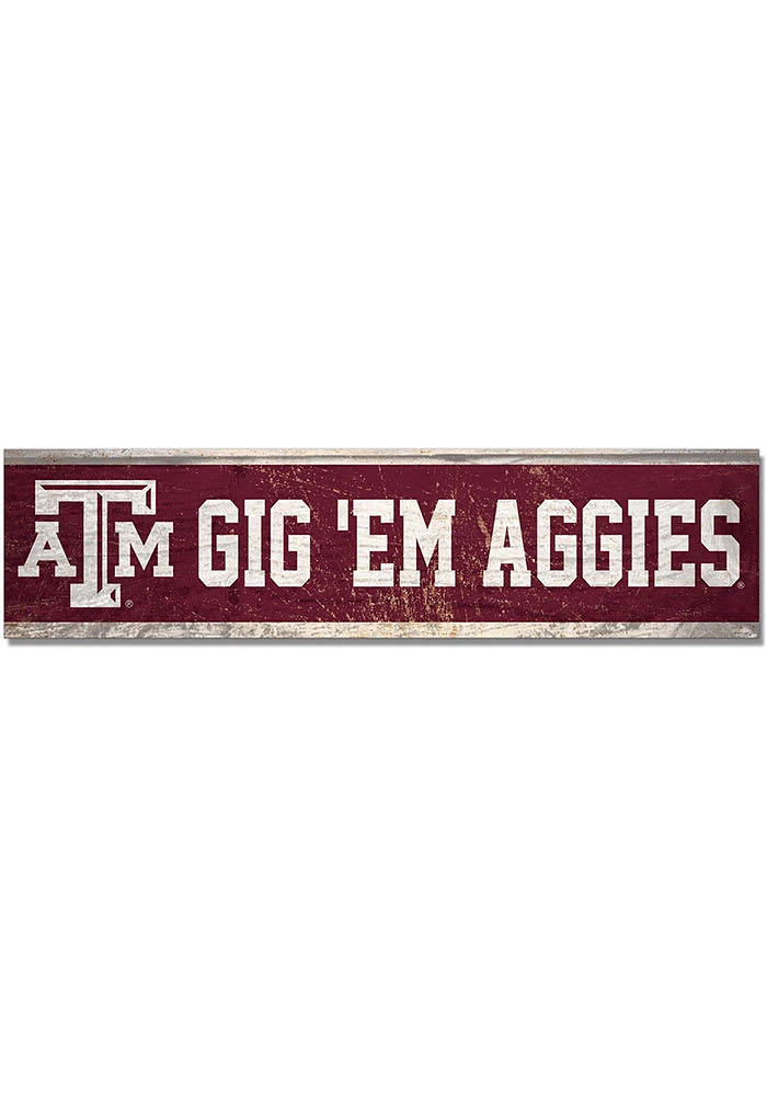 Texas A&M Aggies 1.5x6 Wood Magnet