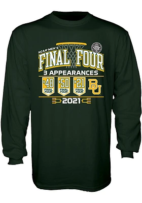Baylor Bears Green 2021 Final Four Long Sleeve T Shirt