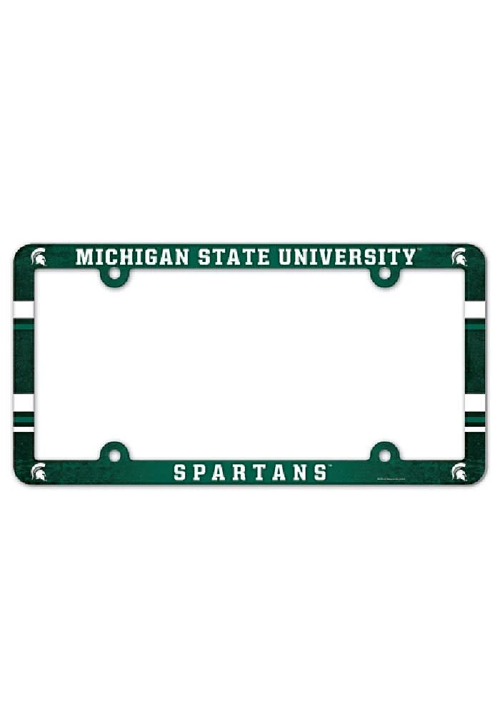 Michigan State Spartans Plastic Full Color License Plate Frame - Green