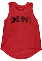 Cincinnati Womens Red Lennon Wordmark Tank Top