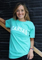 Kansas Jayhawks Teal Classic Arch Short Sleeve T Shirt