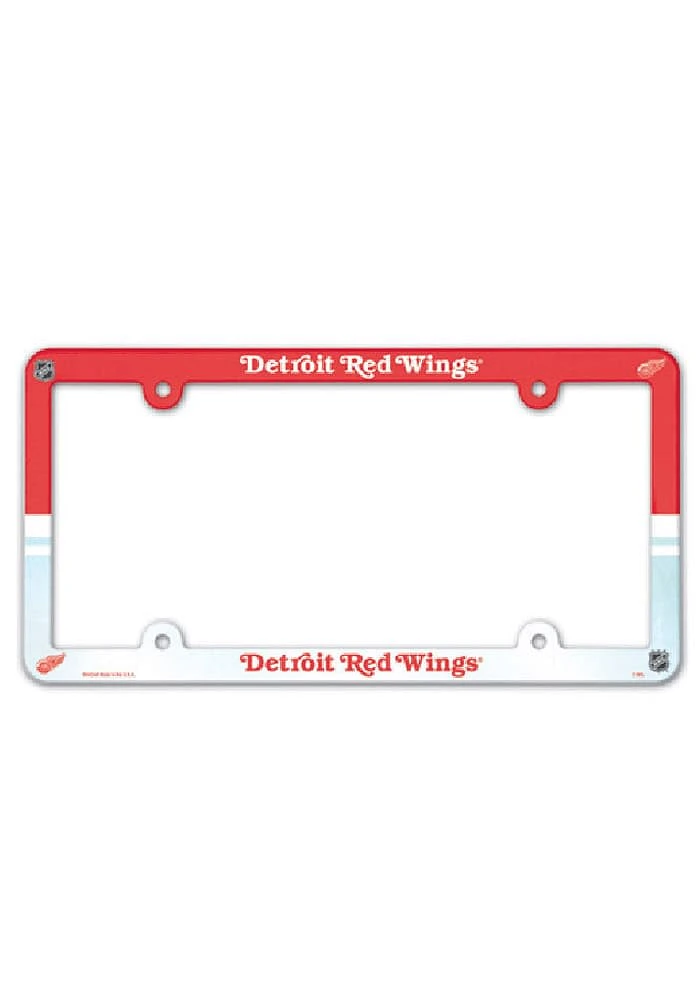 Detroit Red Wings Plastic Full Color License Plate Frame - Red