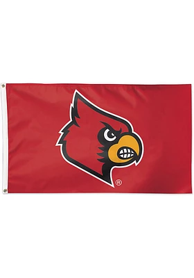 Louisville Cardinals Basic Logo Silk Screen Grommet Flag - Red