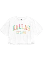 Rally Dallas Ft Worth Womens White Arch Tie-Dye Infill Short Sleeve T-Shirt