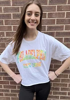 Rally Philadelphia Womens White Arch Tie-Dye Infill Short Sleeve T-Shirt