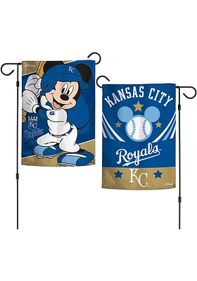 Kansas City Royals Mickey Mouse 12x18 2 Sided Garden Flag - Blue