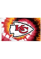 Kansas City Chiefs Tie Dye 3x5 ft Silk Screen Grommet Flag - Red