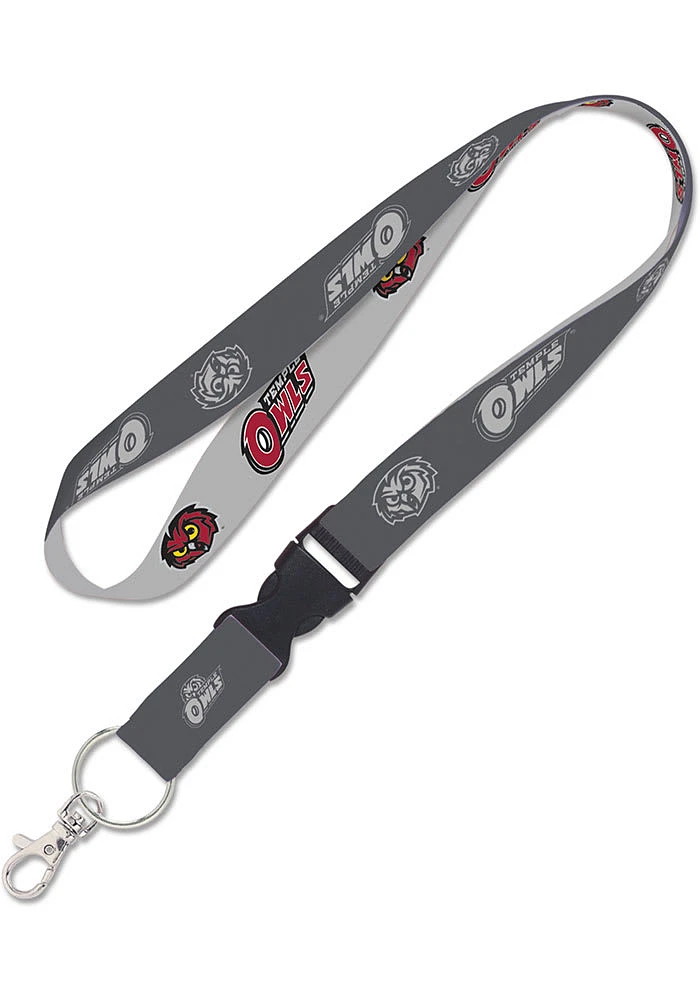 Temple Owls Charcoal Lanyard