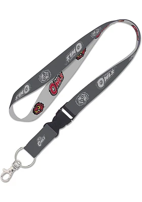 Temple Owls Charcoal Lanyard
