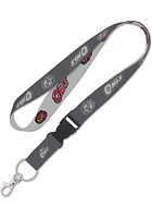 Temple Owls Charcoal Lanyard