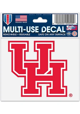 Houston Cougars 3 x 4 Inch Multi Use Auto Decal - Red