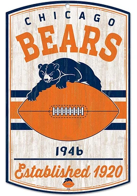 Chicago Bears retro Sign - Navy Blue