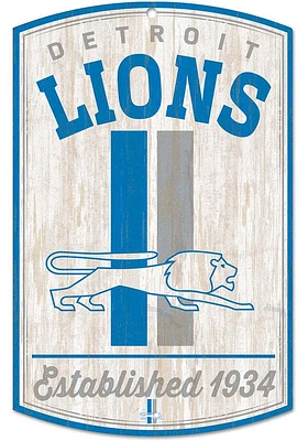 Detroit Lions retro Sign - Blue